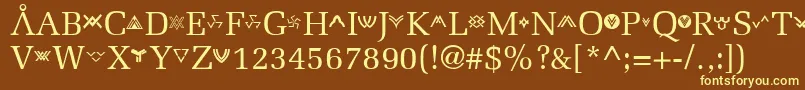Stargate-fontti – keltaiset fontit ruskealla taustalla