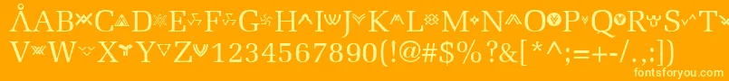 フォントStargate – オレンジの背景に黄色の文字