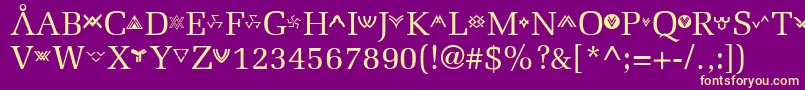 Stargate Font – Yellow Fonts on Purple Background