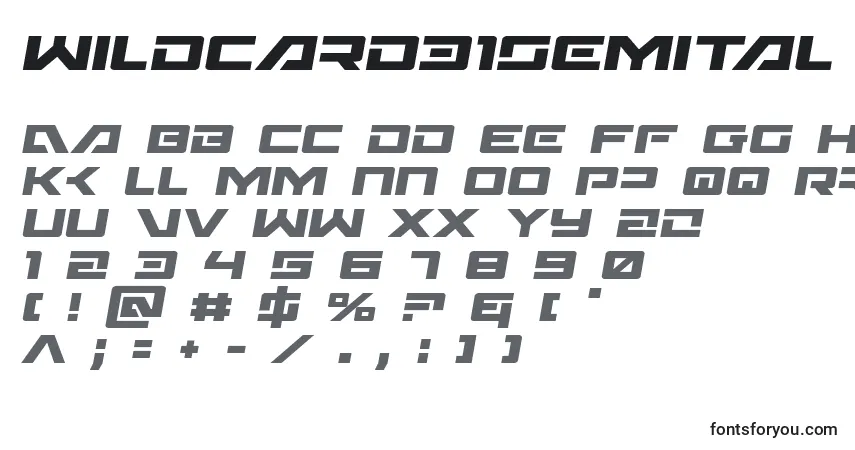 Wildcard31semitalフォント–アルファベット、数字、特殊文字