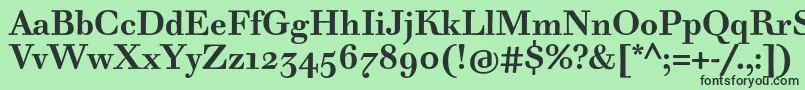 フォントWalbaumTextProBold – 緑の背景に黒い文字