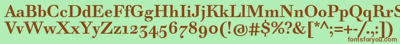 Шрифт WalbaumTextProBold – коричневые шрифты на зелёном фоне