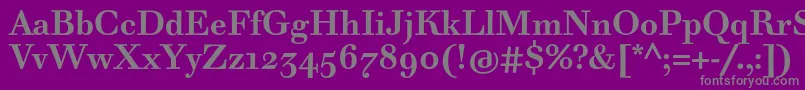 フォントWalbaumTextProBold – 紫の背景に灰色の文字