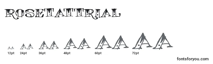 sizes of rosetattrial font, rosetattrial sizes