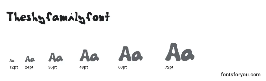 sizes of theshyfamilyfont font, theshyfamilyfont sizes