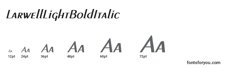 sizes of larwelllightbolditalic font, larwelllightbolditalic sizes