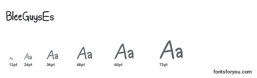 sizes of bleeguyses font, bleeguyses sizes