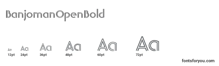 sizes of banjomanopenbold font, banjomanopenbold sizes