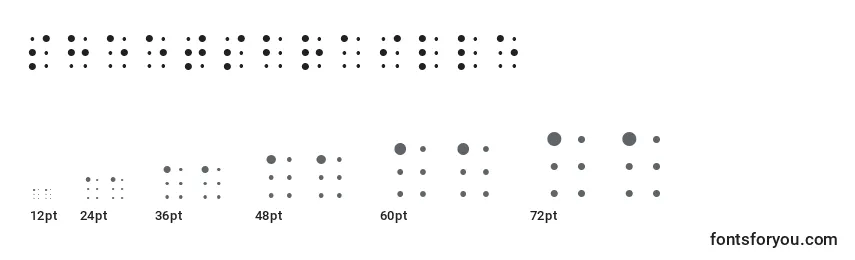 sizes of sheetsbraille font, sheetsbraille sizes