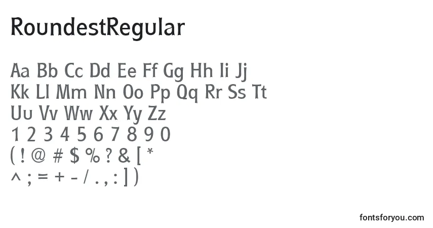characters of roundestregular font, letter of roundestregular font, alphabet of  roundestregular font