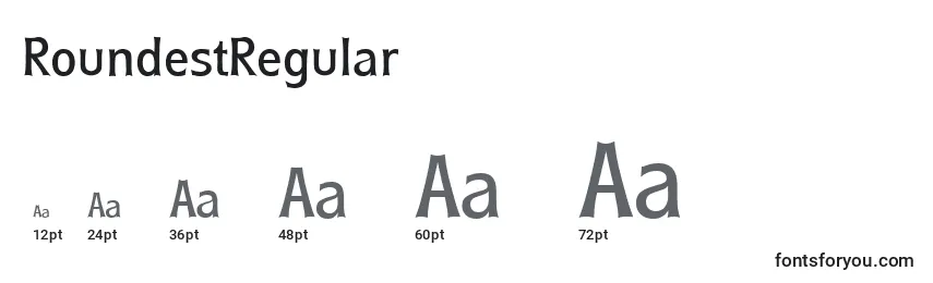 sizes of roundestregular font, roundestregular sizes