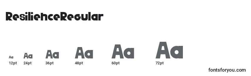 sizes of resilienceregular font, resilienceregular sizes
