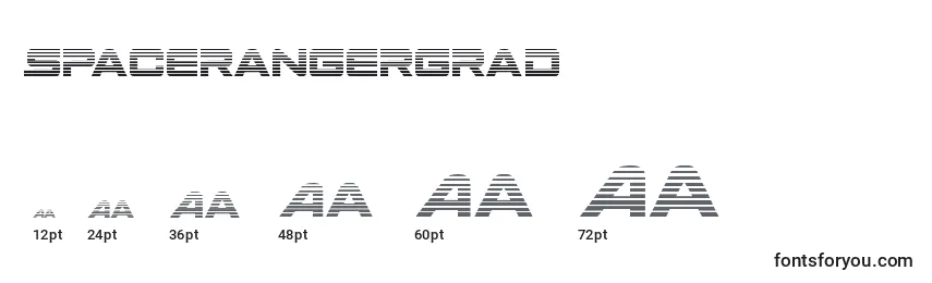 sizes of spacerangergrad font, spacerangergrad sizes