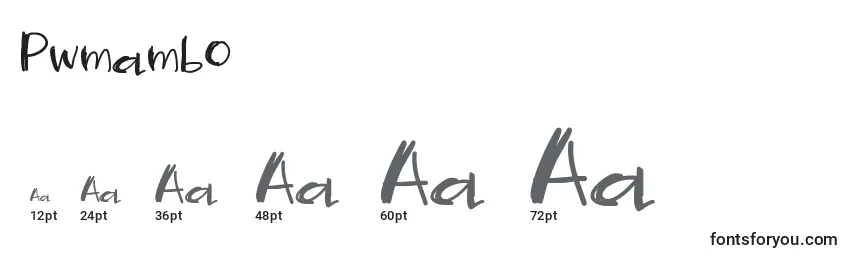 sizes of pwmambo font, pwmambo sizes