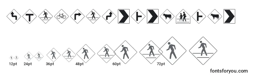 sizes of roadwarningsign font, roadwarningsign sizes