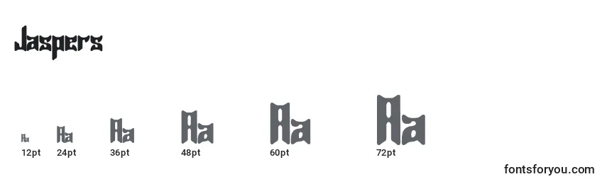 sizes of jaspers font, jaspers sizes