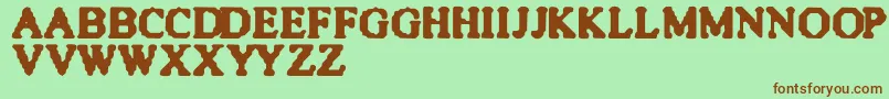 QuiteBlunt Font – Brown Fonts on Green Background