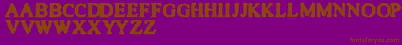 QuiteBlunt-Schriftart – Braune Schriften auf violettem Hintergrund