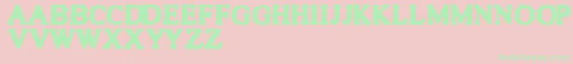 フォントQuiteBlunt – ピンクの背景に緑の文字