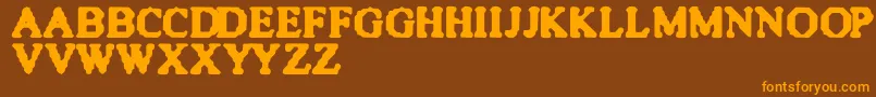 QuiteBlunt Font – Orange Fonts on Brown Background