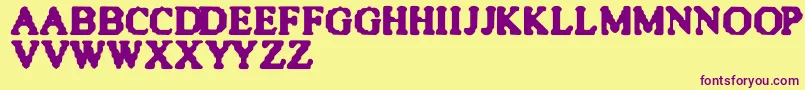 QuiteBlunt Font – Purple Fonts on Yellow Background