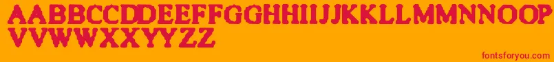 QuiteBlunt Font – Red Fonts on Orange Background