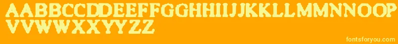 QuiteBlunt-fontti – keltaiset fontit oranssilla taustalla