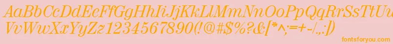 ValenciaItalic Font – Orange Fonts on Pink Background