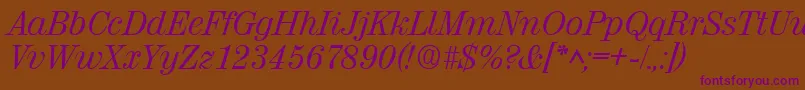 ValenciaItalic Font – Purple Fonts on Brown Background