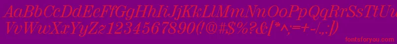 ValenciaItalic Font – Red Fonts on Purple Background