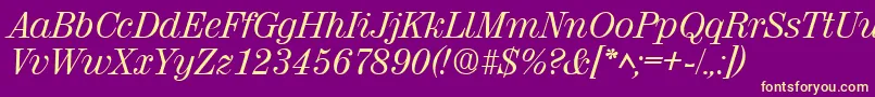 ValenciaItalic Font – Yellow Fonts on Purple Background