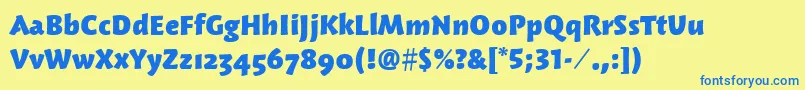 WoodlandItcHeavy Font – Blue Fonts on Yellow Background