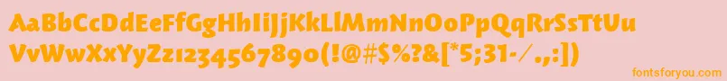 WoodlandItcHeavy Font – Orange Fonts on Pink Background