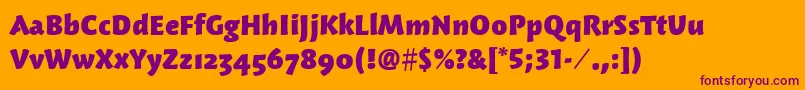 WoodlandItcHeavy Font – Purple Fonts on Orange Background