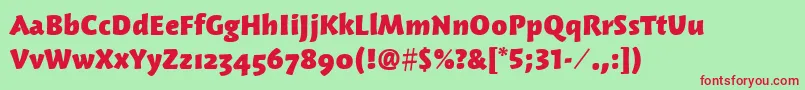 WoodlandItcHeavy Font – Red Fonts on Green Background
