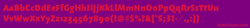 fuente WoodlandItcHeavy – Fuentes Rojas Sobre Fondo Morado
