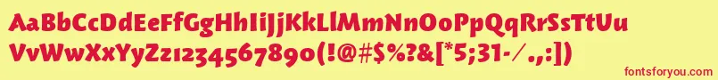 WoodlandItcHeavy Font – Red Fonts on Yellow Background