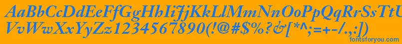 JansontextltstdBolditalic Font – Blue Fonts on Orange Background