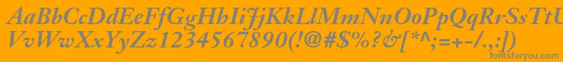 JansontextltstdBolditalic Font – Gray Fonts on Orange Background