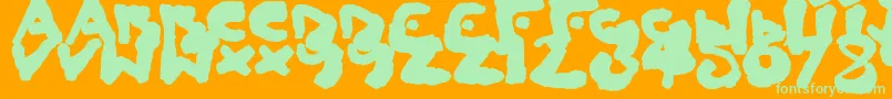 ChildlikeBlobs Font – Green Fonts on Orange Background