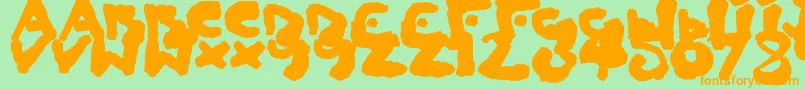 ChildlikeBlobs Font – Orange Fonts on Green Background