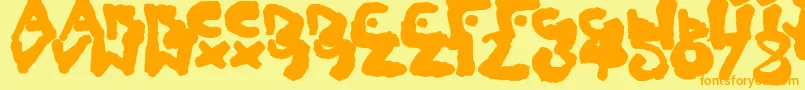 ChildlikeBlobs Font – Orange Fonts on Yellow Background