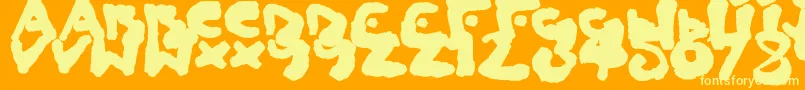 ChildlikeBlobs Font – Yellow Fonts on Orange Background