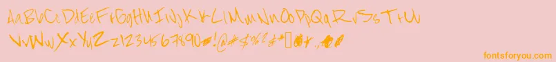 StreetPrescription-Schriftart – Orangefarbene Schriften auf rosa Hintergrund