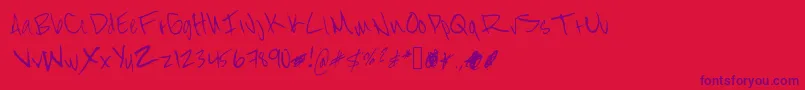 StreetPrescription-Schriftart – Violette Schriften auf rotem Hintergrund