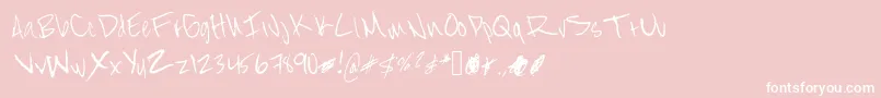 StreetPrescription-Schriftart – Weiße Schriften auf rosa Hintergrund