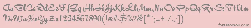 BaileyScriptRegular Font – Gray Fonts on Pink Background