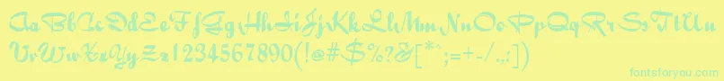Lisätietoja BaileyScriptRegular-fontista BaileyScriptRegular-fontti – vihreät fontit keltaisella taustalla