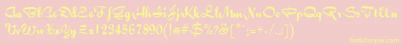 BaileyScriptRegular Font – Yellow Fonts on Pink Background