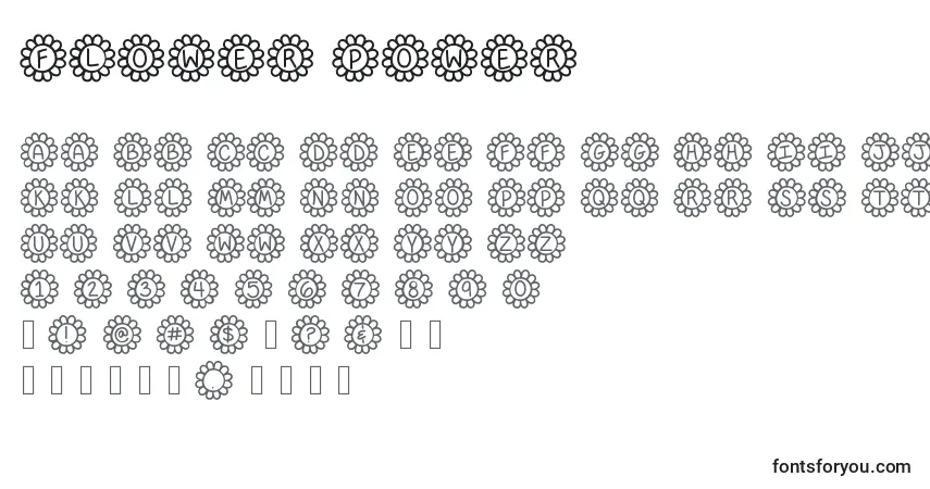 Flower Power Font – alphabet, numbers, special characters